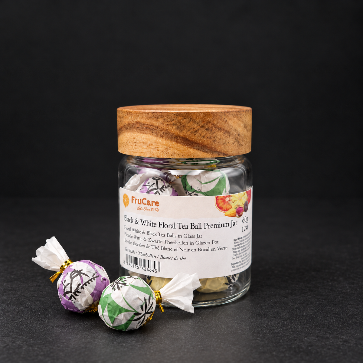 Witte & Zwarte Loskomende Theebollen - Premium GLASS MIX | 12st x 5g = 60g