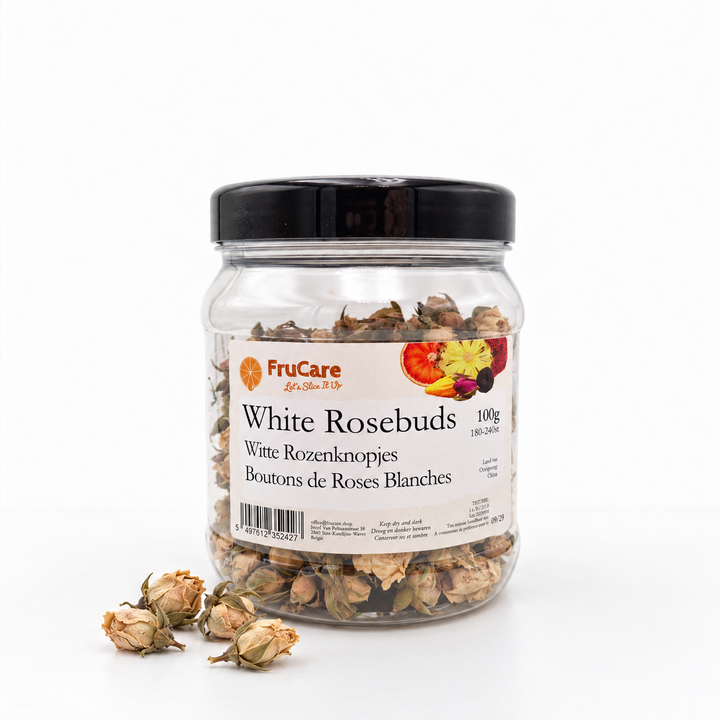 Witte Rozenknopjes | 100g · pot