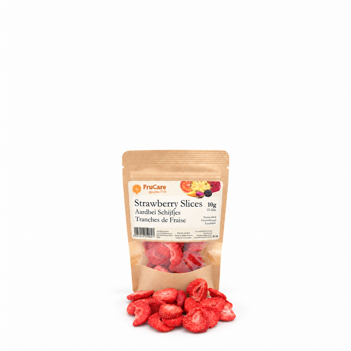 Gevriesdroogde Aardbei Schijfjes | 10g · pot