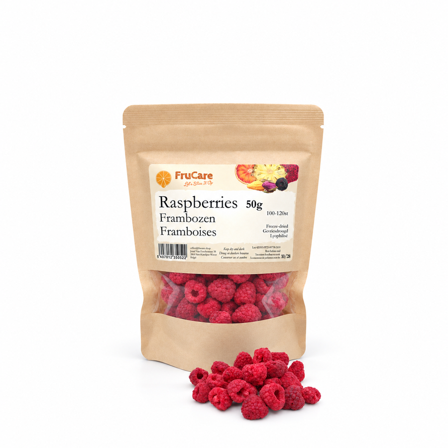 Gevriesdroogde Frambozen Heel | 50g · pot
